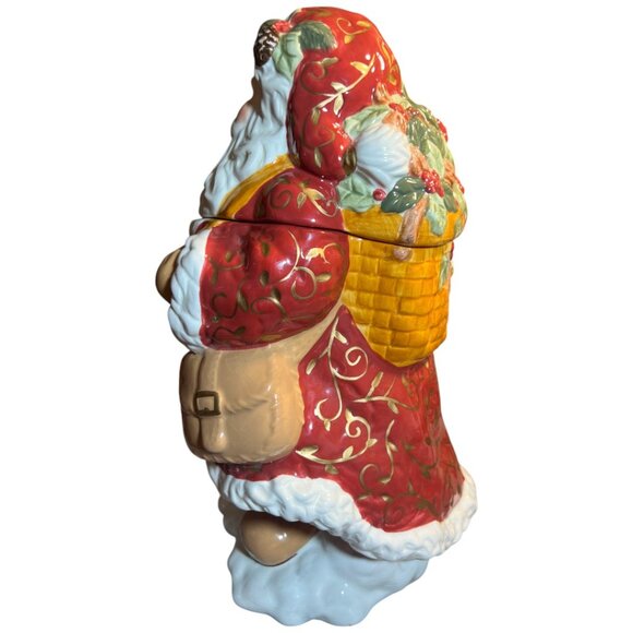 HALLMARK Santa Ceramic Cookie Jar Gorgeous Vivid Colors Limited Edition 12" Tall - Picture 4 of 16